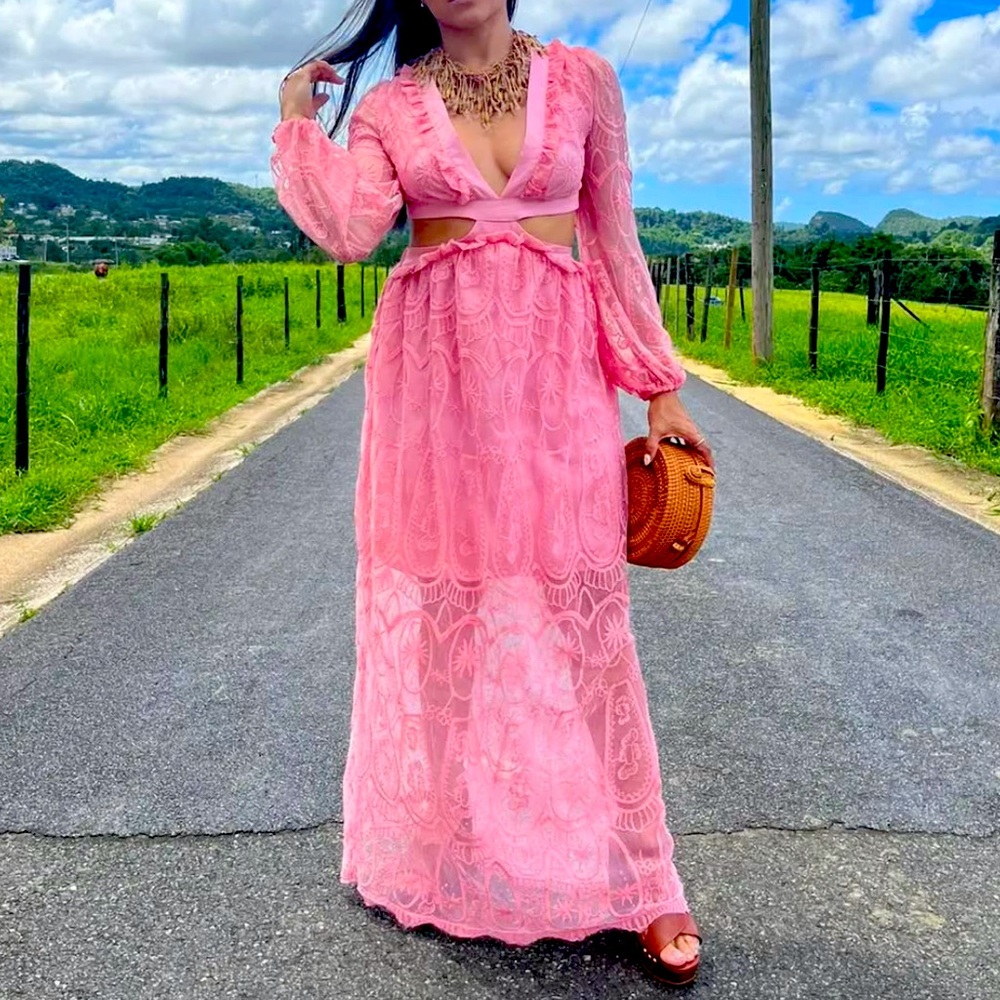 Maxi open Lace Dress